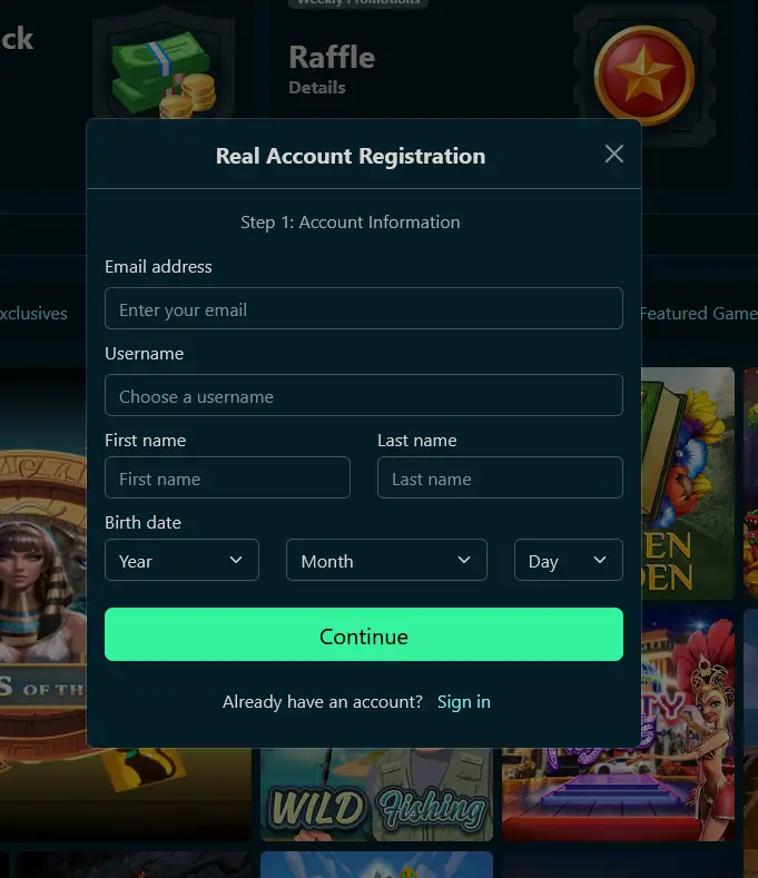 Play2Win Casino Registrierung – Konto in wenigen Minuten erstellen